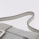 FENDI Zucca Canvas Mamma Baguette Rhinestone Shoulder Bag Silver Auth am11868SM-8