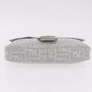 FENDI Zucca Canvas Mamma Baguette Rhinestone Shoulder Bag Silver Auth am11868SM-9