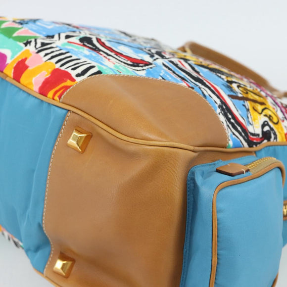 PRADA Hand Bag Nylon leather Multicolor Gold Auth am11870SAM