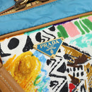 PRADA Hand Bag Nylon leather Multicolor Gold Auth am11870SAM-18