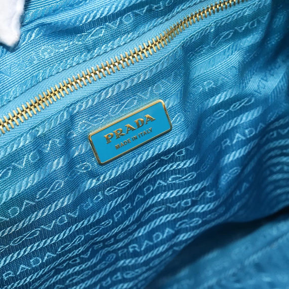 PRADA Hand Bag Nylon leather Multicolor Gold Auth am11870SAM