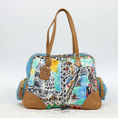 PRADA Hand Bag Nylon leather Multicolor Gold Auth am11870SAM-12