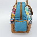 PRADA Hand Bag Nylon leather Multicolor Gold Auth am11870SAM-3