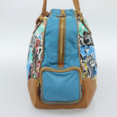 PRADA Hand Bag Nylon leather Multicolor Gold Auth am11870SAM-4