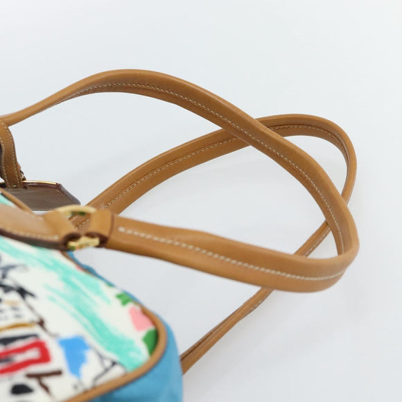 PRADA Hand Bag Nylon leather Multicolor Gold Auth am11870SAM