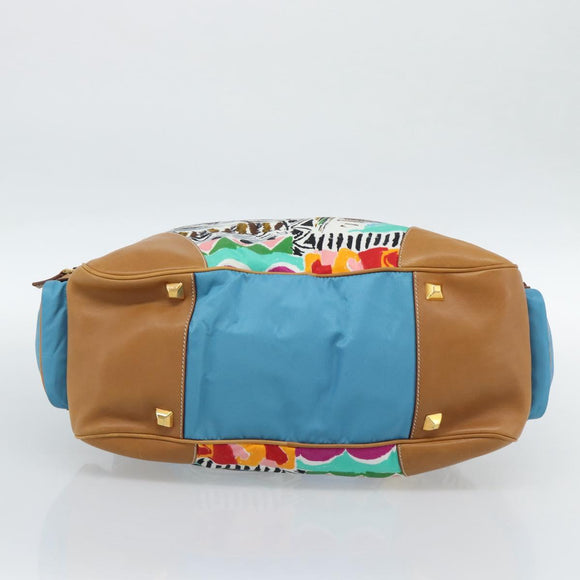 PRADA Hand Bag Nylon leather Multicolor Gold Auth am11870SAM