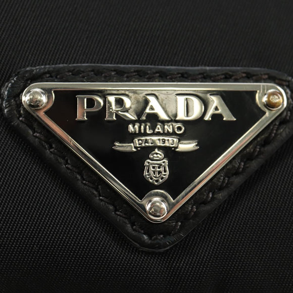 PRADA Ready Lock Hand Bag Nylon Black Silver Auth am11874V