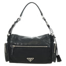 PRADA Ready Lock Hand Bag Nylon Black Silver Auth am11874V-2