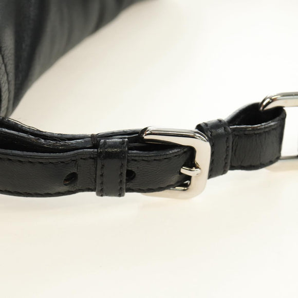 PRADA Ready Lock Hand Bag Nylon Black Silver Auth am11874V