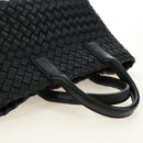 BOTTEGA VENETA INTRECCIATO Mini Cabas Hand Bag Leather Black Gold Auth am11875SM-6