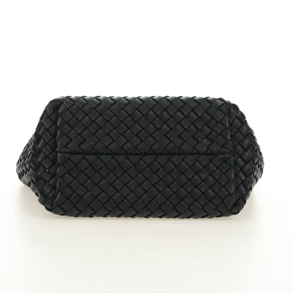 BOTTEGA VENETA INTRECCIATO Mini Cabas Hand Bag Leather Black Gold Auth am11875SM