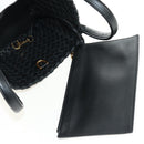 BOTTEGA VENETA INTRECCIATO Mini Cabas Hand Bag Leather Black Gold Auth am11875SM-10