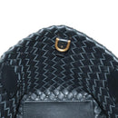 BOTTEGA VENETA INTRECCIATO Mini Cabas Hand Bag Leather Black Gold Auth am11875SM-20