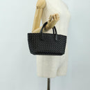 BOTTEGA VENETA INTRECCIATO Mini Cabas Hand Bag Leather Black Gold Auth am11875SM-22