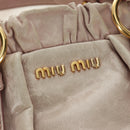 Miu Miu Side Ribbon Hand Bag Leather 2way Pink Gold Auth am11876SAV-20