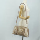 Miu Miu Side Ribbon Hand Bag Leather 2way Pink Gold Auth am11876SAV-28