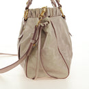 Miu Miu Side Ribbon Hand Bag Leather 2way Pink Gold Auth am11876SAV-3