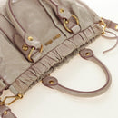 Miu Miu Side Ribbon Hand Bag Leather 2way Pink Gold Auth am11876SAV-14
