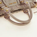Miu Miu Side Ribbon Hand Bag Leather 2way Pink Gold Auth am11876SAV-6