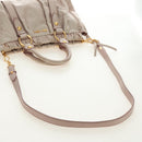 Miu Miu Side Ribbon Hand Bag Leather 2way Pink Gold Auth am11876SAV-8
