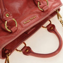 Miu Miu Hand Bag Leather 2way Pink Gold Auth am11877SAV-14