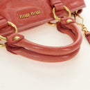 Miu Miu Hand Bag Leather 2way Pink Gold Auth am11877SAV-15