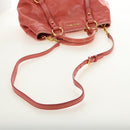Miu Miu Hand Bag Leather 2way Pink Gold Auth am11877SAV-9