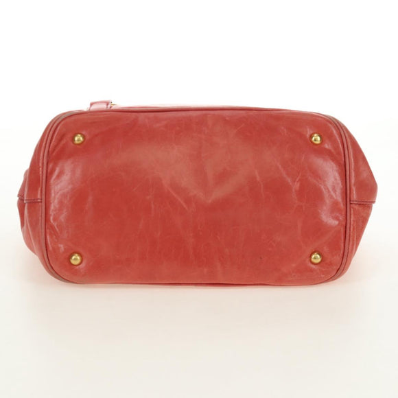 Miu Miu Hand Bag Leather 2way Pink Gold Auth am11877SAV