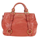 Miu Miu Hand Bag Leather 2way Pink Gold Auth am11877SAV-13