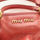 Miu Miu Hand Bag Leather 2way Pink Gold Auth am11877SAV-25