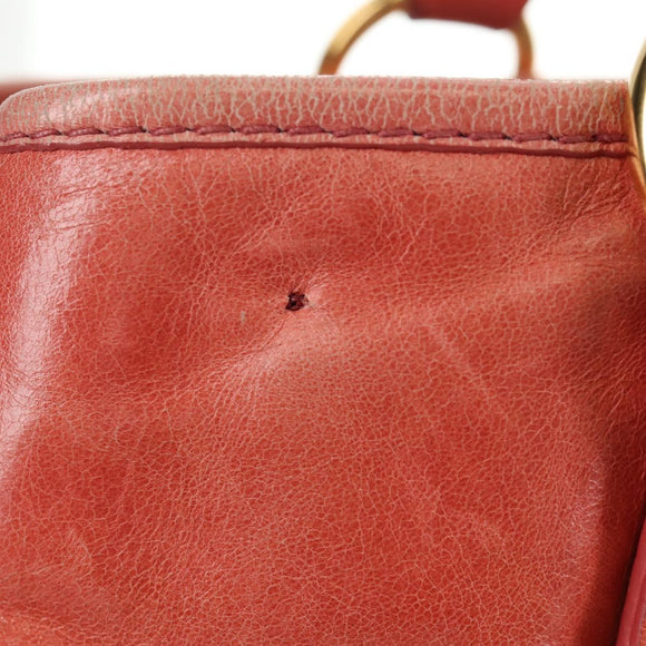 Miu Miu Hand Bag Leather 2way Pink Gold Auth am11877SAV