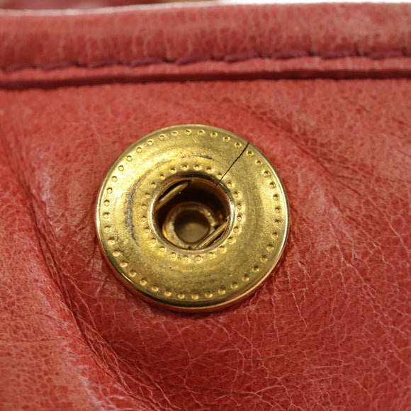 Miu Miu Hand Bag Leather 2way Pink Gold Auth am11877SAV