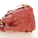 Miu Miu Hand Bag Leather 2way Pink Gold Auth am11877SAV-7