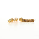 CHANEL CC Fringe Lava Brooch metal Gold CC Auth am11879SM-13