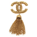 CHANEL CC Fringe Lava Brooch metal Gold CC Auth am11879SM-2