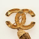 CHANEL CC Fringe Lava Brooch metal Gold CC Auth am11879SM-9