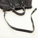 Miu Miu Hand Bag Leather 2way Gray Silver Auth am11880SAM-8