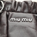 Miu Miu Hand Bag Leather 2way Gray Silver Auth am11880SAM-20