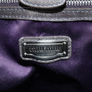 Miu Miu Hand Bag Leather 2way Gray Silver Auth am11880SAM-22