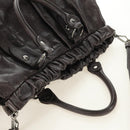 Miu Miu Hand Bag Leather 2way Gray Silver Auth am11880SAM-6