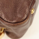 PRADA Ready Lock Shoulder Tote Bag Leather Brown Gold BL0557 Auth am11881SAV-15