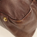 PRADA Ready Lock Shoulder Tote Bag Leather Brown Gold BL0557 Auth am11881SAV-16