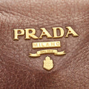 PRADA Ready Lock Shoulder Tote Bag Leather Brown Gold BL0557 Auth am11881SAV-19