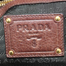 PRADA Ready Lock Shoulder Tote Bag Leather Brown Gold BL0557 Auth am11881SAV-24