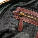 PRADA Ready Lock Shoulder Tote Bag Leather Brown Gold BL0557 Auth am11881SAV-27