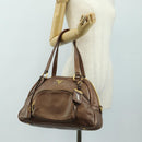 PRADA Ready Lock Shoulder Tote Bag Leather Brown Gold BL0557 Auth am11881SAV-29