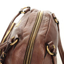 PRADA Ready Lock Shoulder Tote Bag Leather Brown Gold BL0557 Auth am11881SAV-6