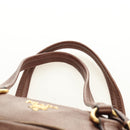 PRADA Ready Lock Shoulder Tote Bag Leather Brown Gold BL0557 Auth am11881SAV-14