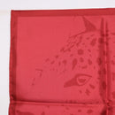 CARTIER Mini Scarf Leopard Silk Red Auth am11882M-8