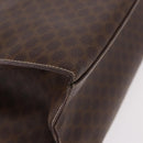 CELINE Macadam Canvas Tote Bag PVC Leather Brown Beige Gold Auth am11883V-12